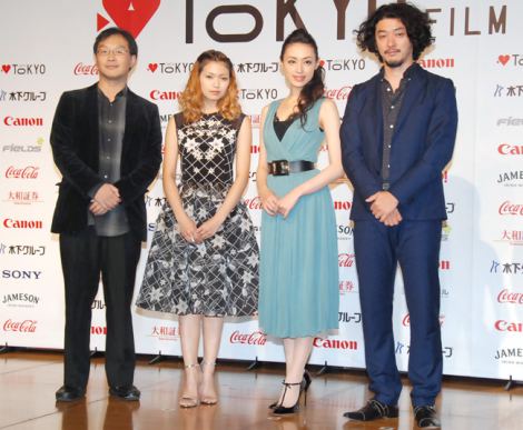 『第26回東京国際映画祭（TIFF）』記者会見に登壇した（左から）深田晃司監督、二階堂ふみ、栗山千明、榊英雄監督　（C）ORICON NewS inc. 