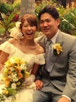 ハワイ島にて結婚式を行った里田まいと東北楽天ゴールデンイーグルス・ 田中将大選手