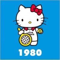 1980年　テニスシリーズ　キティは流行にも敏感。当時流行っていたテニスにチャレンジ、テニスウェアで登場！
