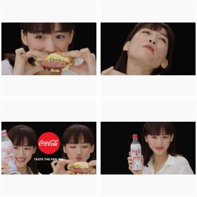 牛カツサンドにかぶりつく綾瀬はるか