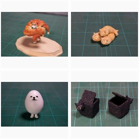 SNS“おもしろ”画像を即フィギュア化 めーちっさいさん作品集