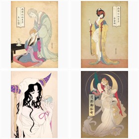 人気キャラクターが浮世絵風に、オノ・タコさんイラスト集