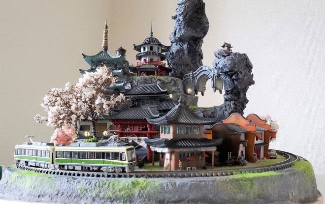 おたふく風邪がきっかけでジオラマの世界へ キット不使用手作りで