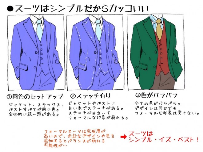 スーツ ジャケット 描き方 無料の折り紙画像