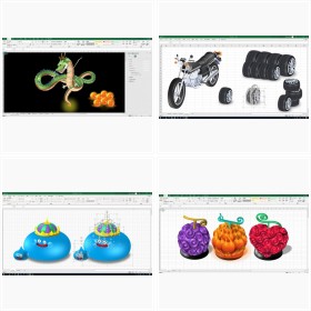 �u�����̎��v�Ɂu�_���v�A�o�C�N�̓^�C���̖͗l�܂ł݂�����Č��cExcel�ŕ`���ꂽ3D�A�[�g��i�̐��X