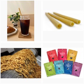 食品素材100%のパスタストローほか、圧巻の「柿の種」製造の様子