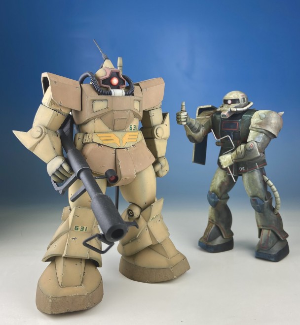 まるで“昭和のガンプラ”…箱絵の「あのザク」に新旧キットの融合、“古き