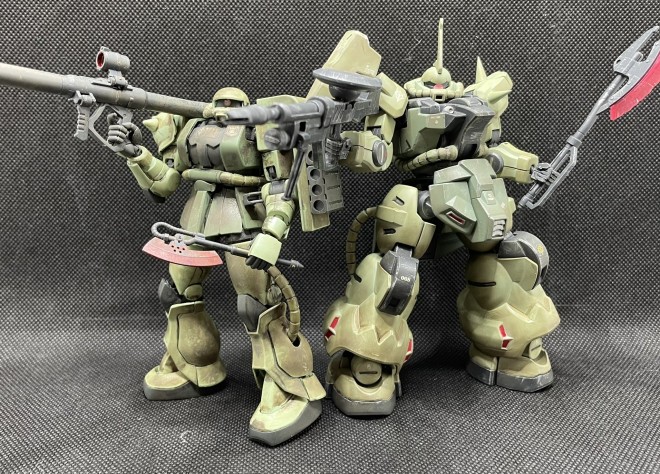 親子合作『ディランザ ＆ ザク』　制作／BB58氏 ＆ 息子・ぷーすけ君 画像提供／BB58氏　（C）創通・サンライズ