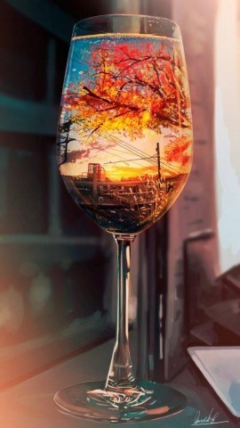 まるで写真 どんな味 グラスに閉じ込めた絶景描く 紅葉カクテル画 にsns反響 作者語る風景画の魅力 Oricon News