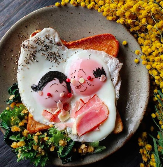 波平とフネの目玉焼きアートに反響 投稿者語る料理のきっかけ 少しでも食に興味を 自分も楽しく作れたら Oricon News