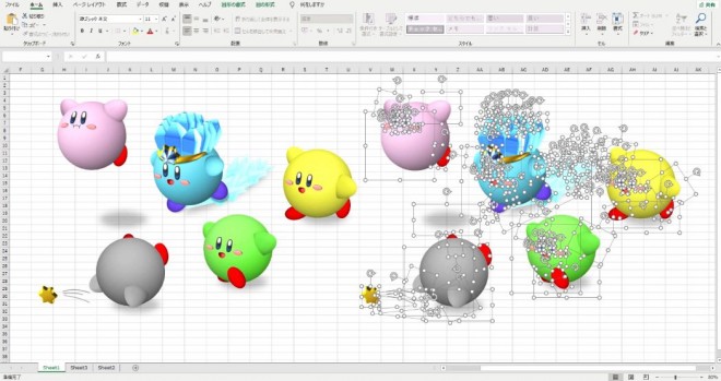 エクセルで描いた3D「カービィ」が話題、きっかけは“パソコン使えない