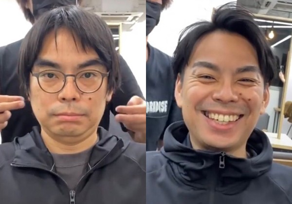 整形級に凄い イケオジ に変身したビフォーアフター動画に反響 元ギャル男の美容師が男性のヘアカットにこだわる理由 Oricon News