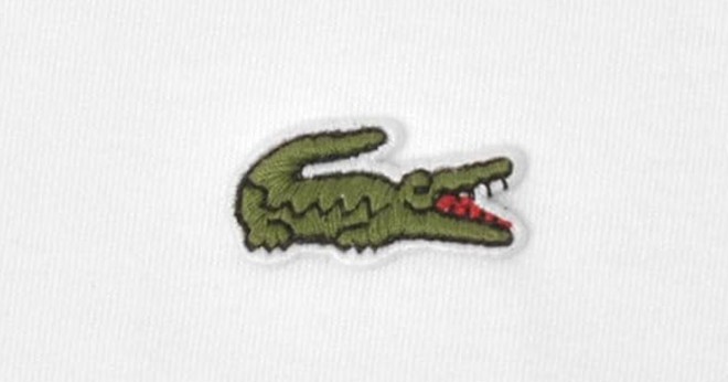 レアデザイン★ラコステ　ポロシャツ　リアルワニロゴ　刺繍　リブライン　M〜L 希少カラー】LACOSTE ラコステ ポロシャツ イエロー ワニ刺繍