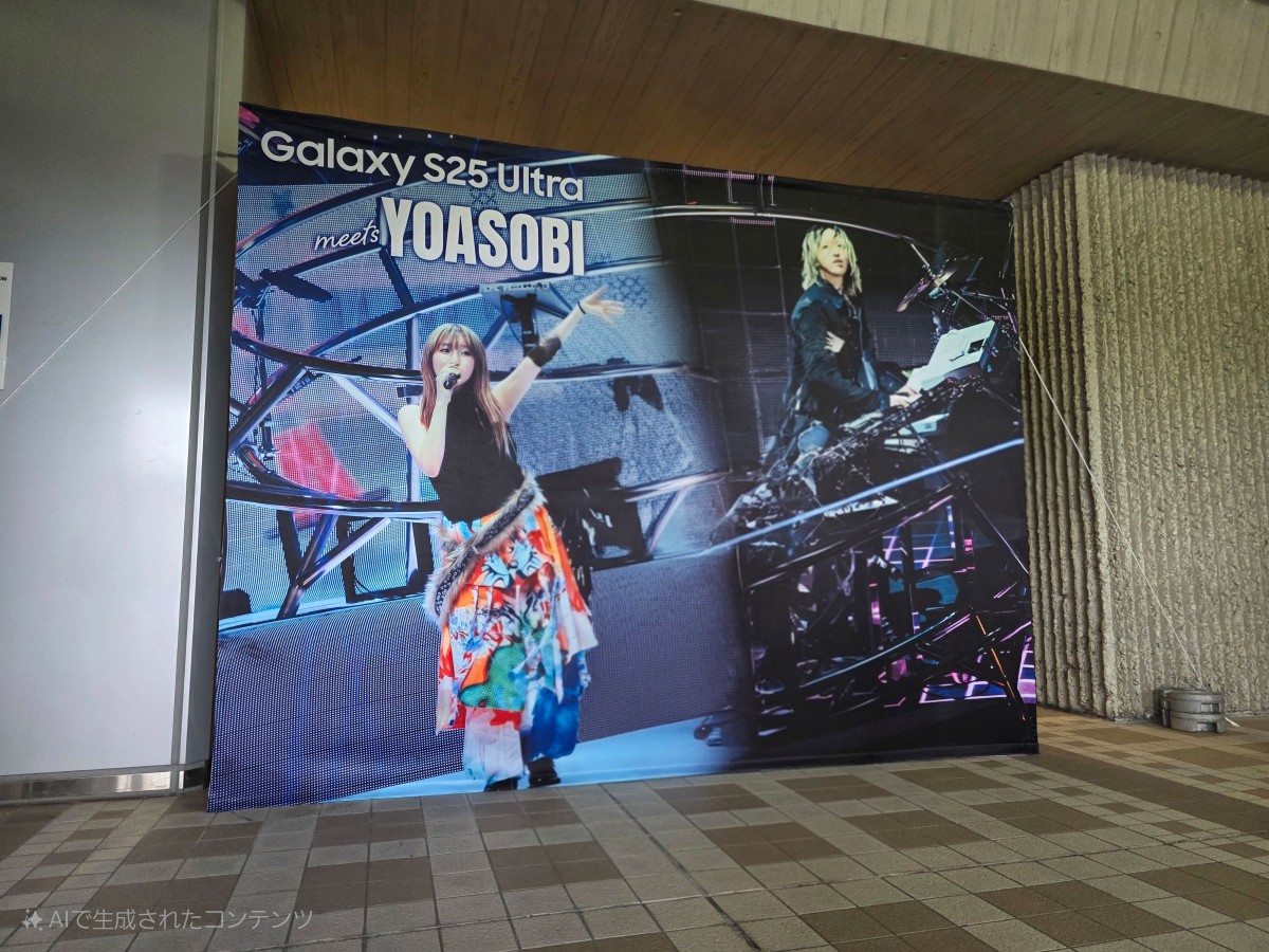 生成AIで映り込みを編集したパネル(Samsung Galaxy S25 Ultraで撮影)