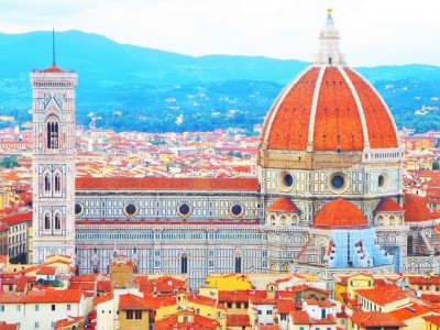 フィレンツェ　猫のいるドゥオーモ Florence Italy Cat Art Print, Italian Artwork, Florence