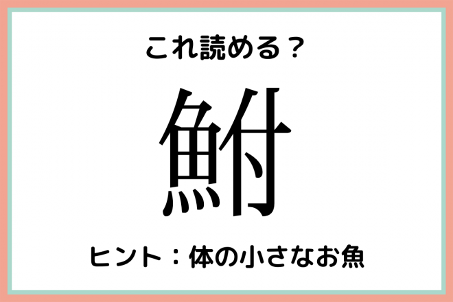 鮒 って何て読む 大人なら知っておきたい 難読漢字 魚編 Eltha エルザ