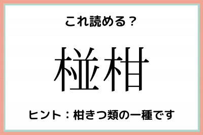 椪柑 なみあま 読めたらスゴイ 難読漢字 4選 Eltha エルザ