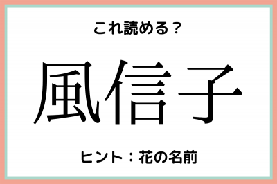 風信子 かぜのぶこ 意外と読めない 難読漢字 4選 Oricon News