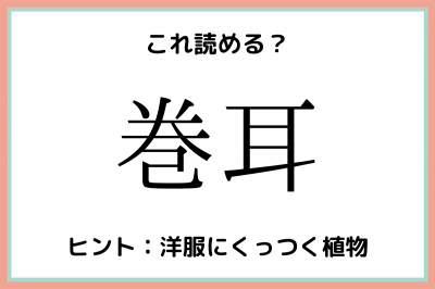 巻耳って何 読めたらスゴい 花の難読漢字 4選 Oricon News