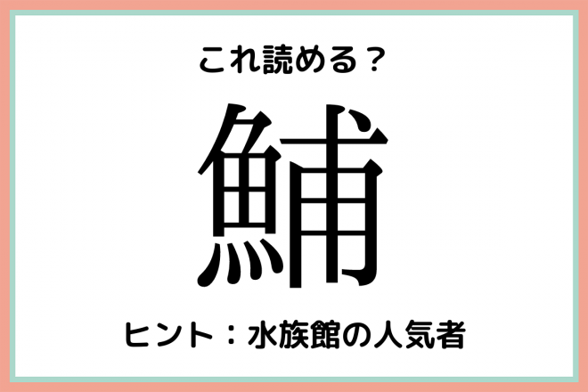鯆 って何だっけ 読めそうで読めない難読 魚偏 漢字 Oricon News