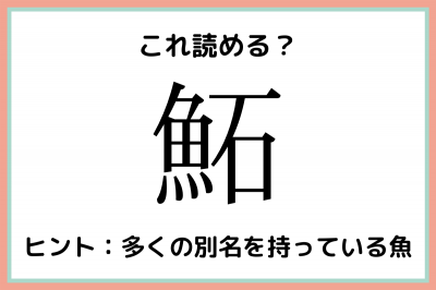 鮖 って何て読む 大人なら知っておきたい魚の 難読漢字 Oricon News