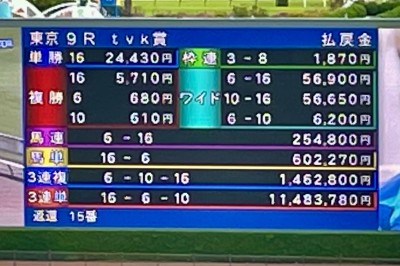 tvk賞】1000万馬券飛び出す！大波乱の決着、単勝16番人気ジュドーがV