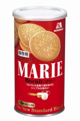 5年間の保存が可能な森永製菓の災害対策商品『マリー缶』　