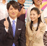 新番組『ZIP！』（日本テレビ系）初回放送終了後、インタビューに応じた（左から）メインMCの桝太一アナウンサーと関根麻里 （C）ORICON DD inc.　