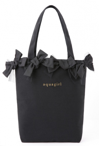 サムネイル ブランドムック（R）『aquagirl 〜2012 Spring＆Summer Collection〜』の特別付録、リボン付トートバッグ（高さ31×幅35×マチ10cm） 