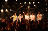 1年半ぶりとなる全国ツアーの東京公演を行ったHY　写真左から名嘉俊（Dr）、仲宗根泉（Key＆Vo）、新里英之（Vo＆G）、許田信介（B）、宮里悠平（G） 