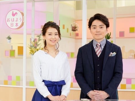 『NHKニュース　おはよう日本』で人気声優をナレーターに起用した特集シリーズを放送。写真はメインキャスターの（左から）和久田麻由子、高瀬耕造アナウンサー（C）NHK 