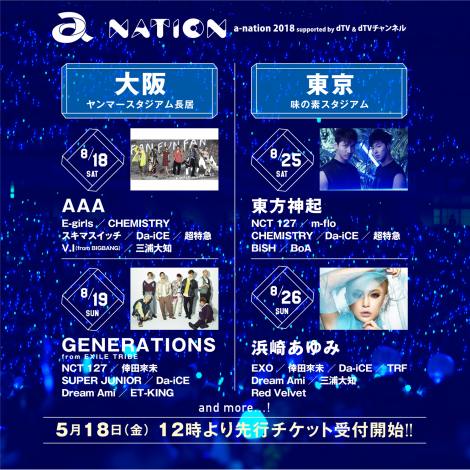 A Nation 第1弾22組発表 ヘッドライナーはaaa Gene 東方神起 あゆ Oricon News