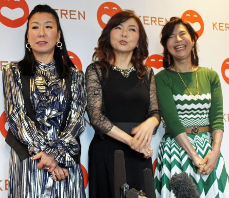 「COOL JAPAN PARK OSAKA」WWホールオープニング公演「KEREN（ケレン）」について語った（左から）ハイヒールリンゴ、ハイヒールモモコ、シルク（C）ORICON NewS inc. 