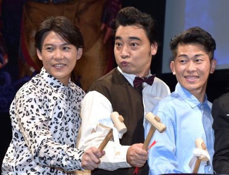映画『ディセンダント3』ファンミーティングに出席したジャングルポケット（左から）おたけ、斉藤慎二、太田博久 （C）ORICON NewS inc. 