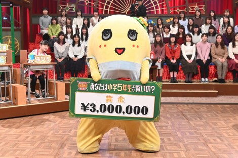 ふなっしー クイズ全問正解で300万円獲得 1体100万の 梨皮 新調に意欲 バックモニターを Oricon News