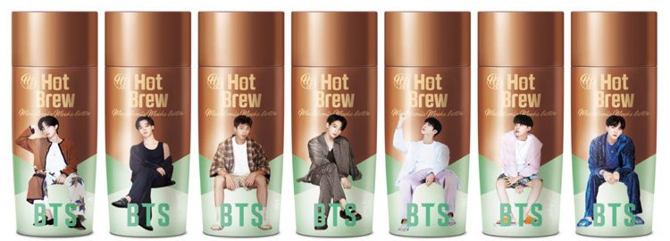 BTSのコーヒー飲料が日本初登場、メンバー全員のスペシャルパッケージ8種展開 | ORICON NEWS