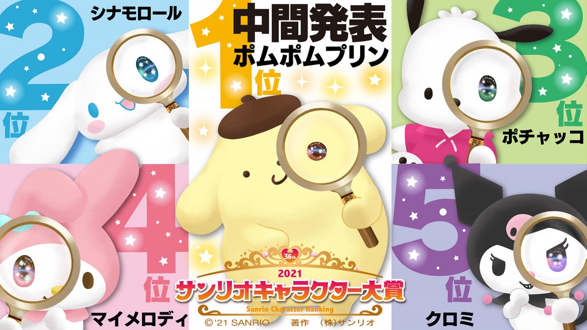 2021年サンリオキャラクター大賞』中間トップはポムポムプリン 2位シナモロール、3位ポチャッコと続く ORICON NEWS