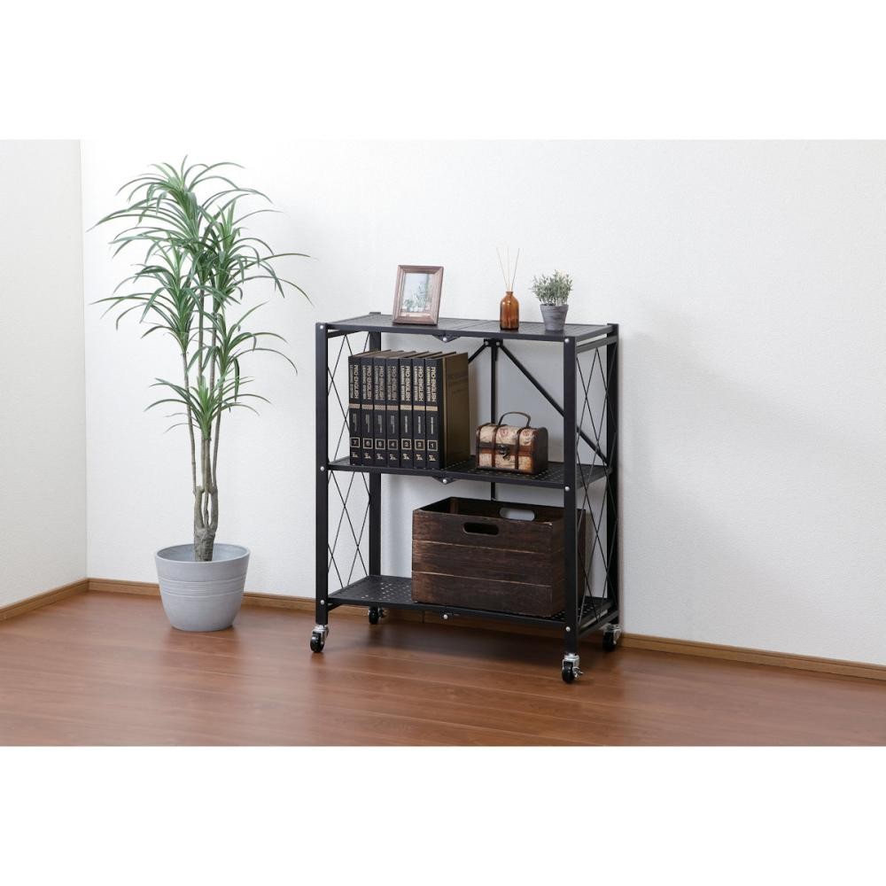 コメリ　折り畳めるスチール棚　3段　未開封品 コメリ 折り畳める 棚 3段｜本棚 オンライン通販