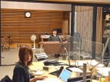 TOKYO FM『山崎怜奈の誰かに話したかったこと。』より（左から）山崎怜奈、若林正恭 （C）ORICON NewS inc. 