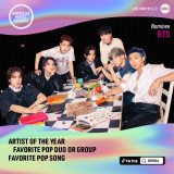 BTS�A��AMA��3������Ɂ@�u���N�̃A�[�e�B�X�g�iArtist of The Year�j�v���m�~�l�[�g 