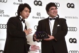 『GQ MEN OF THE YEAR 2021』表彰式に出席したマヂカルラブリー(左から)野田クリスタル、村上 (C)ORICON NewS inc. 