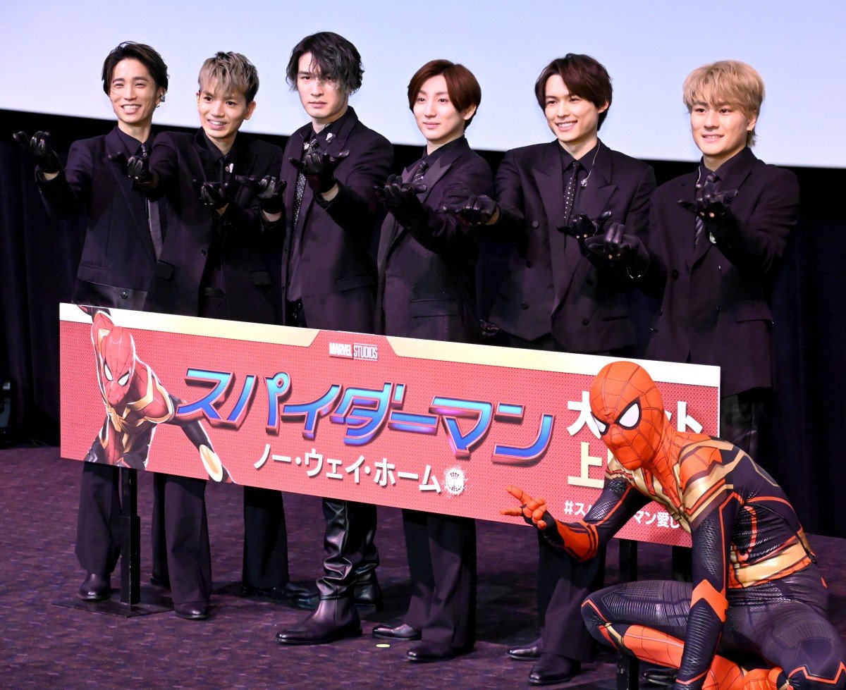 画像・写真 | SixTONES、『スパイダーマン』イベントにサプライズ登場 ジェシー「6人の糸が切れないように」 1枚目 | ORICON NEWS