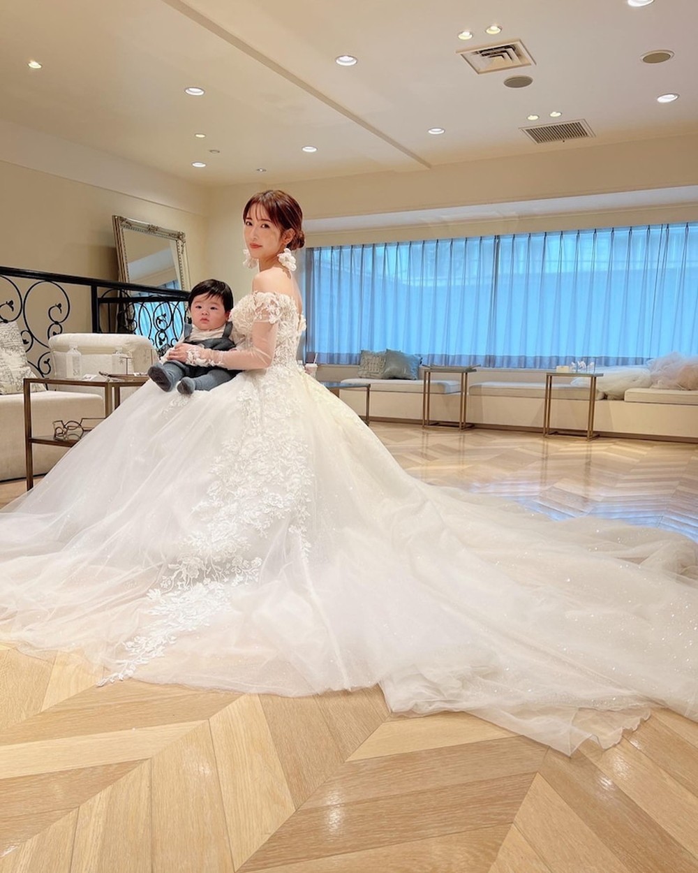 ウェディングドレス姿 