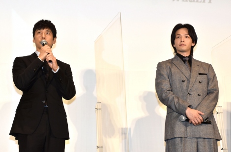 『仮面ライダーBLACK SUN』のワールドプレミアに参加した(左から)西島秀俊、中村倫也 (C)ORICON NewS inc.