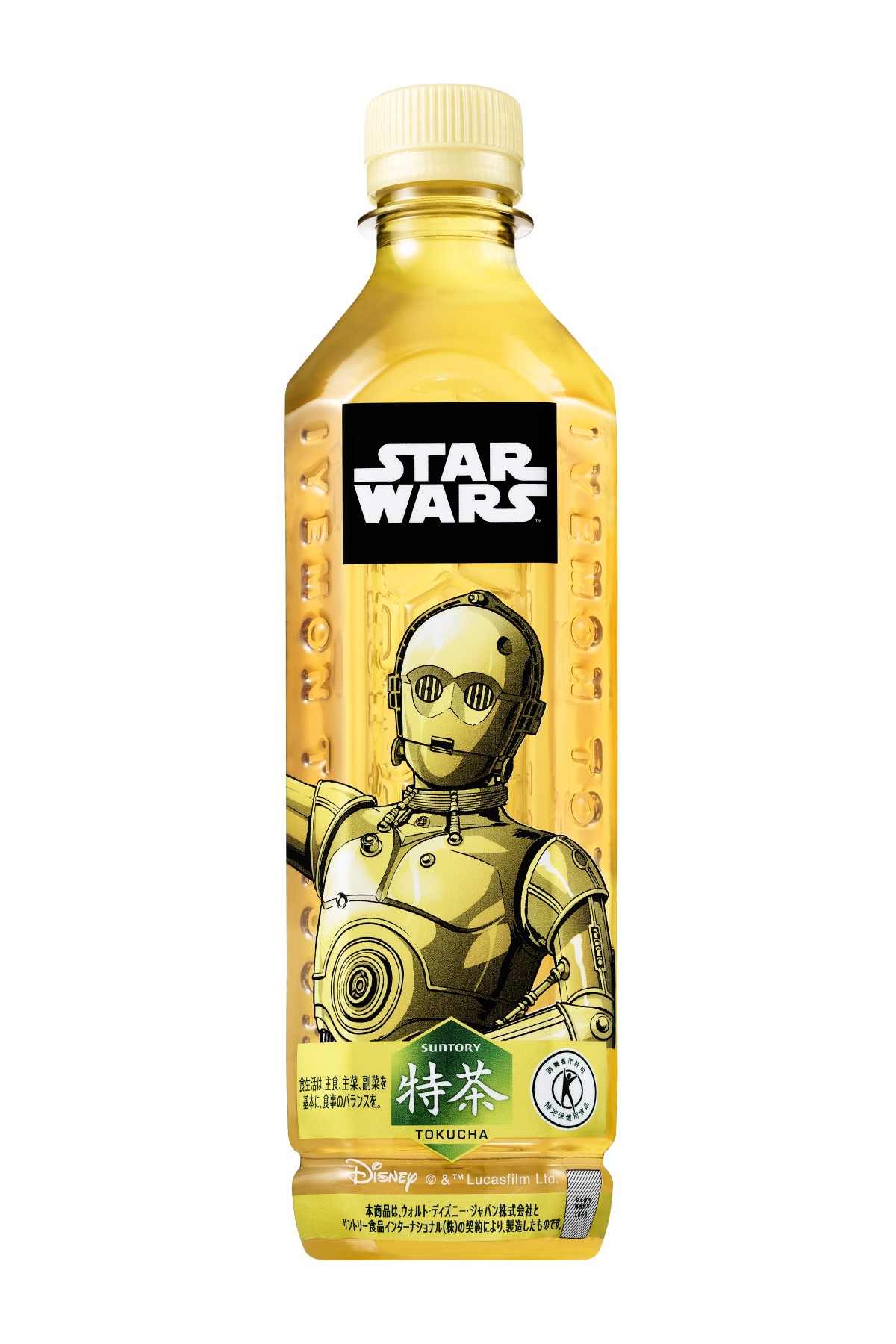 特茶」にスター・ウォーズデザイン ラベルが登場 純金C-3POが当たる