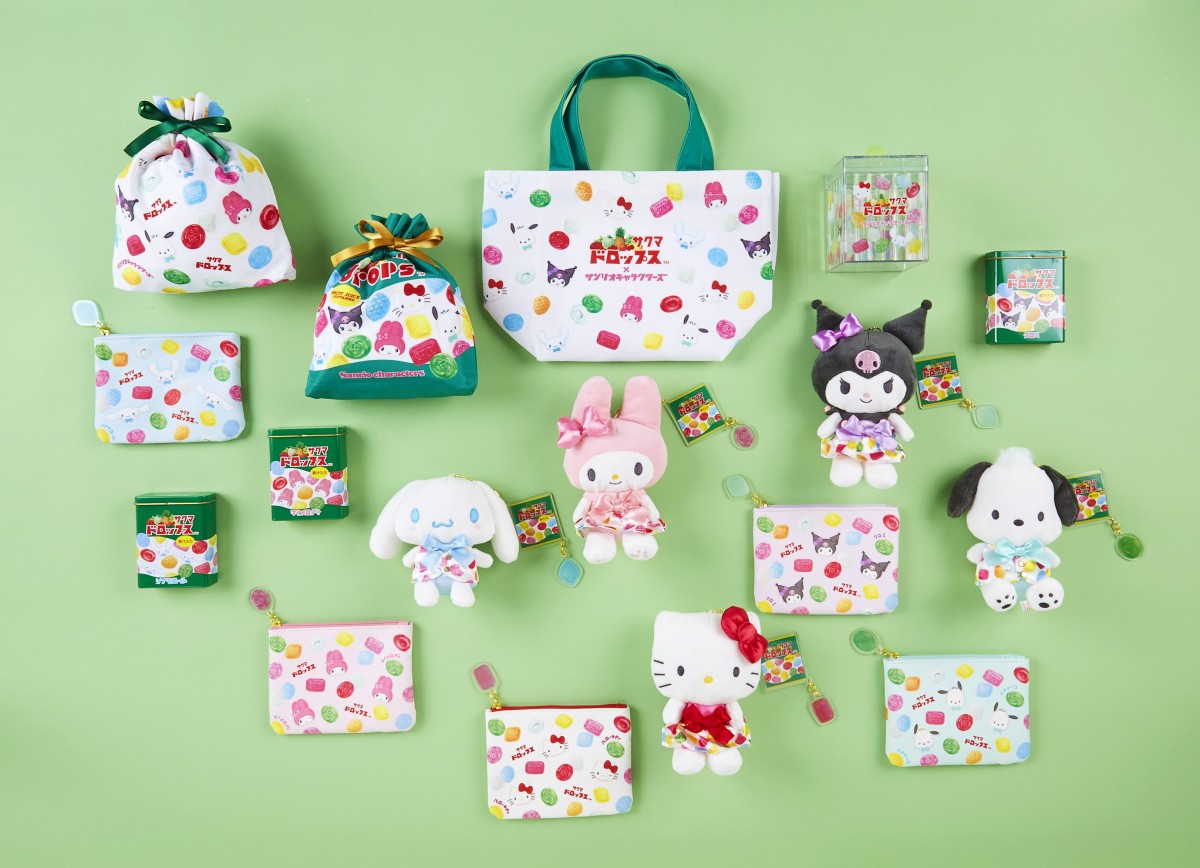 サクマドロップス×サンリオキャラクターズの“レトロかわいい”コラボ