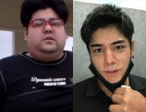 ダイエットで見た目が激変。左）28歳約140キロあった頃。右）マッチョ系イケメンになった現在の姿。写真／Instagram（@ruibosu0222）より 