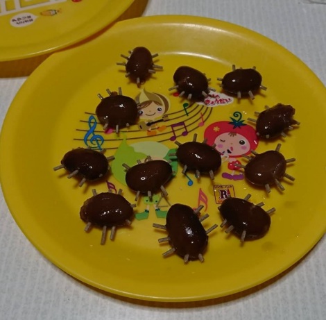 黒豆で作ったゴキブリ（daridari0327さん画像提供） 