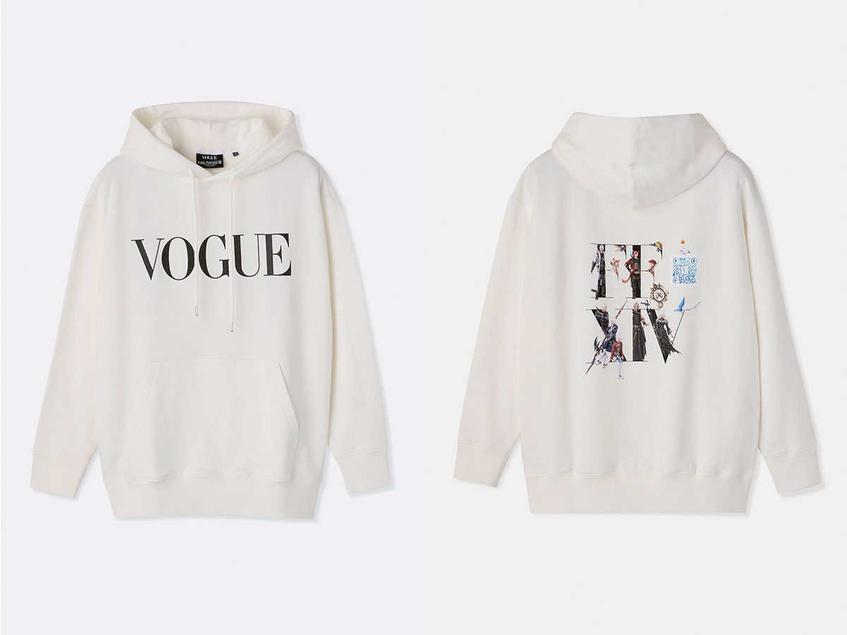 L　FF14 x VOGUE パーカー　黒　新品　ファイナルファンタジー14 FF14』と「VOGUE JAPAN」が共同でコラボアパレルを制作！QR