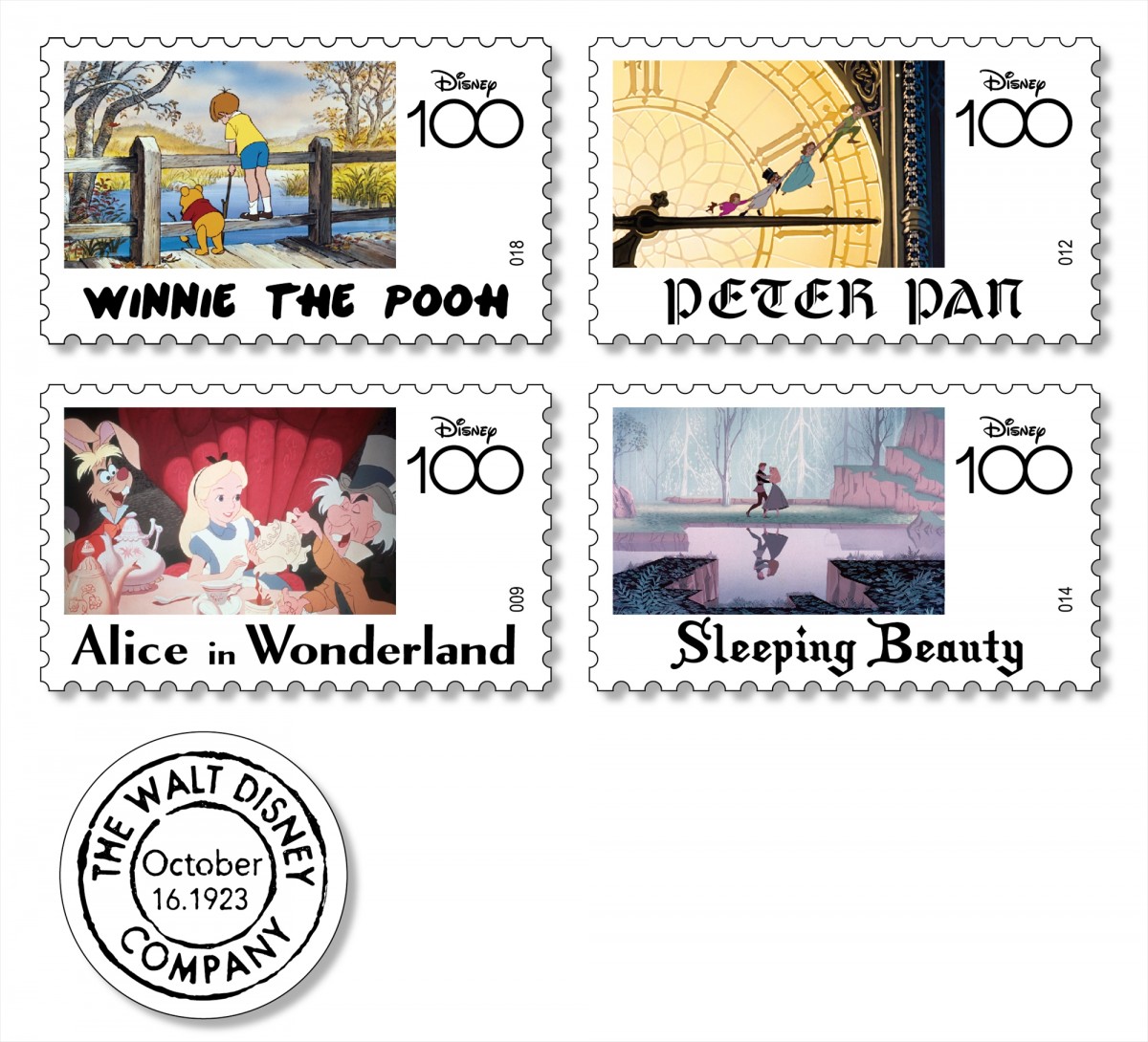 高評価好評希少切手 ディズニー100周年 記念切手 絵画